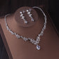 Luxury Silver Color Crystal Water Drop Bridal Jewelry Sets Rhinestone Tiaras Crowns Wedding Jewelry Set