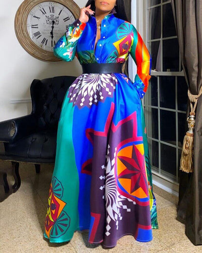 African Dresses for Women Summer African Women Printing Polyester