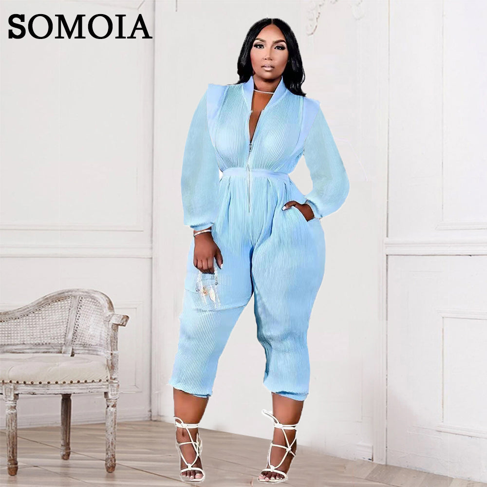 Fall Casual Outfits Plus Size  Plus Size Jumpsuits Sleeves - Plus