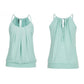 Casual Loose Wrinkled O Neck Ladies Shirts Tops Blouse Sleeveless
