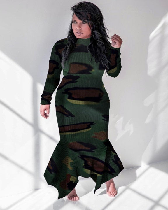 Sexy Fashion Camouflage Print Long Sleeve